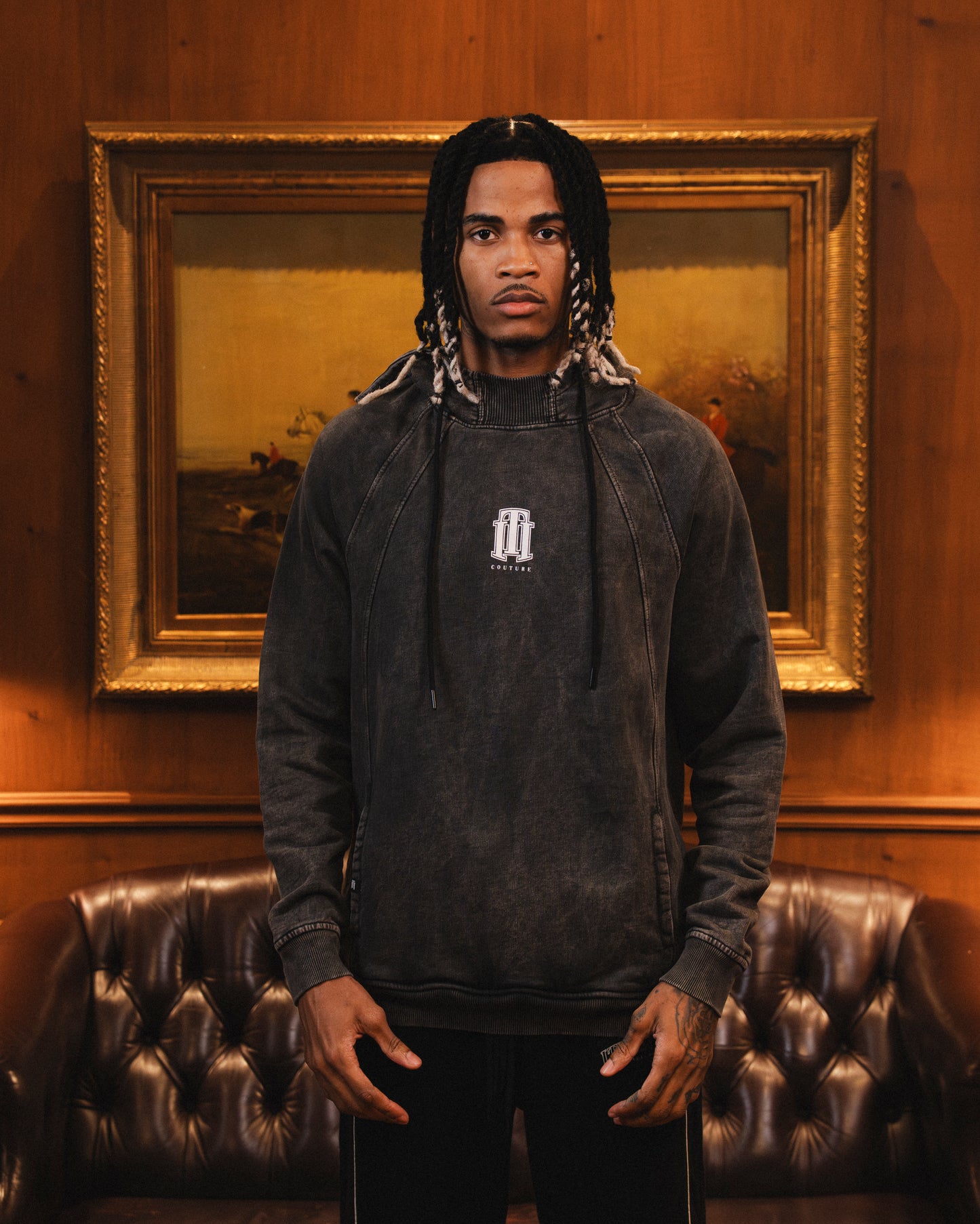 Hoodie Acid Wash Off-Season Hombre