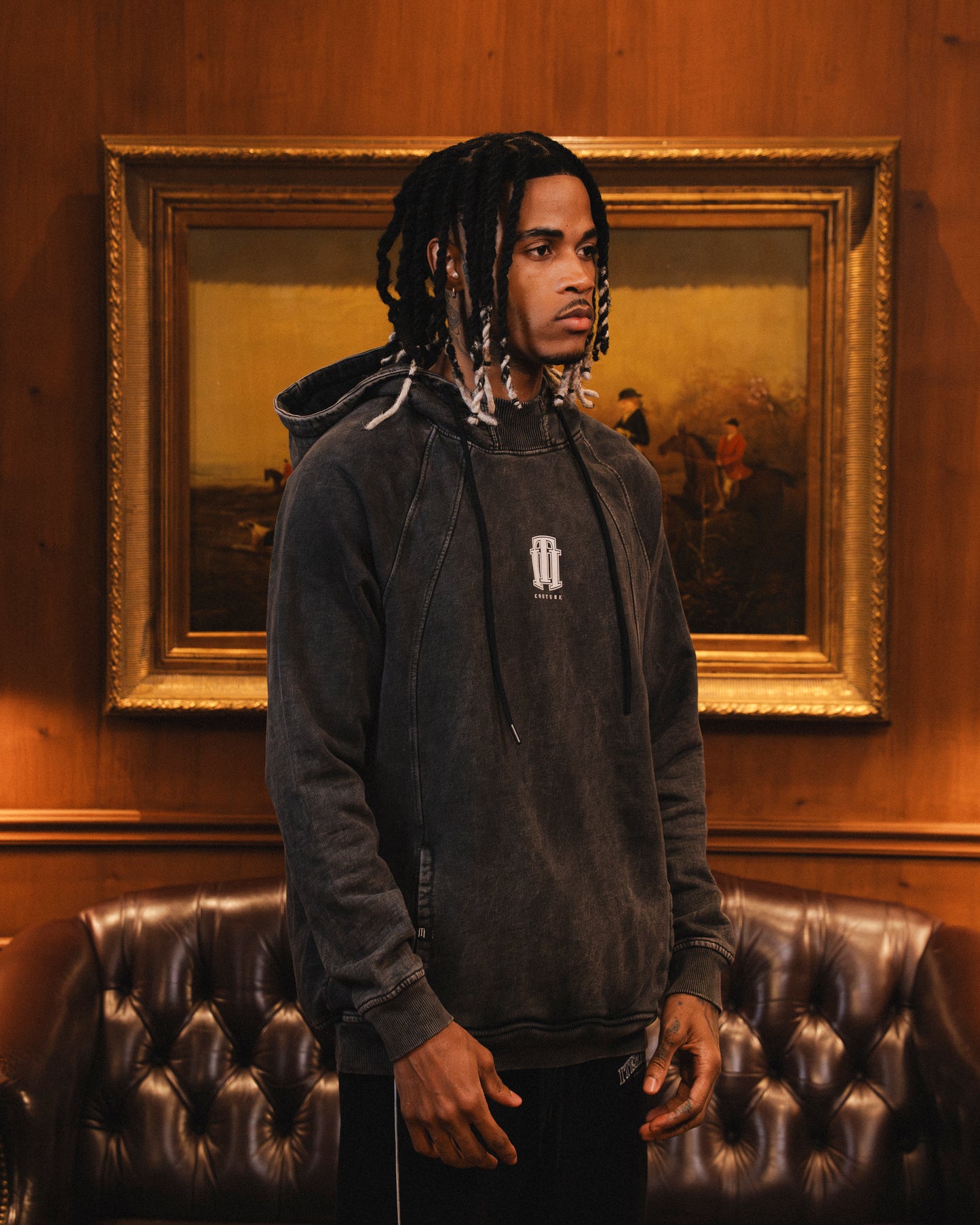 Hoodie Acid Wash Off-Season Hombre