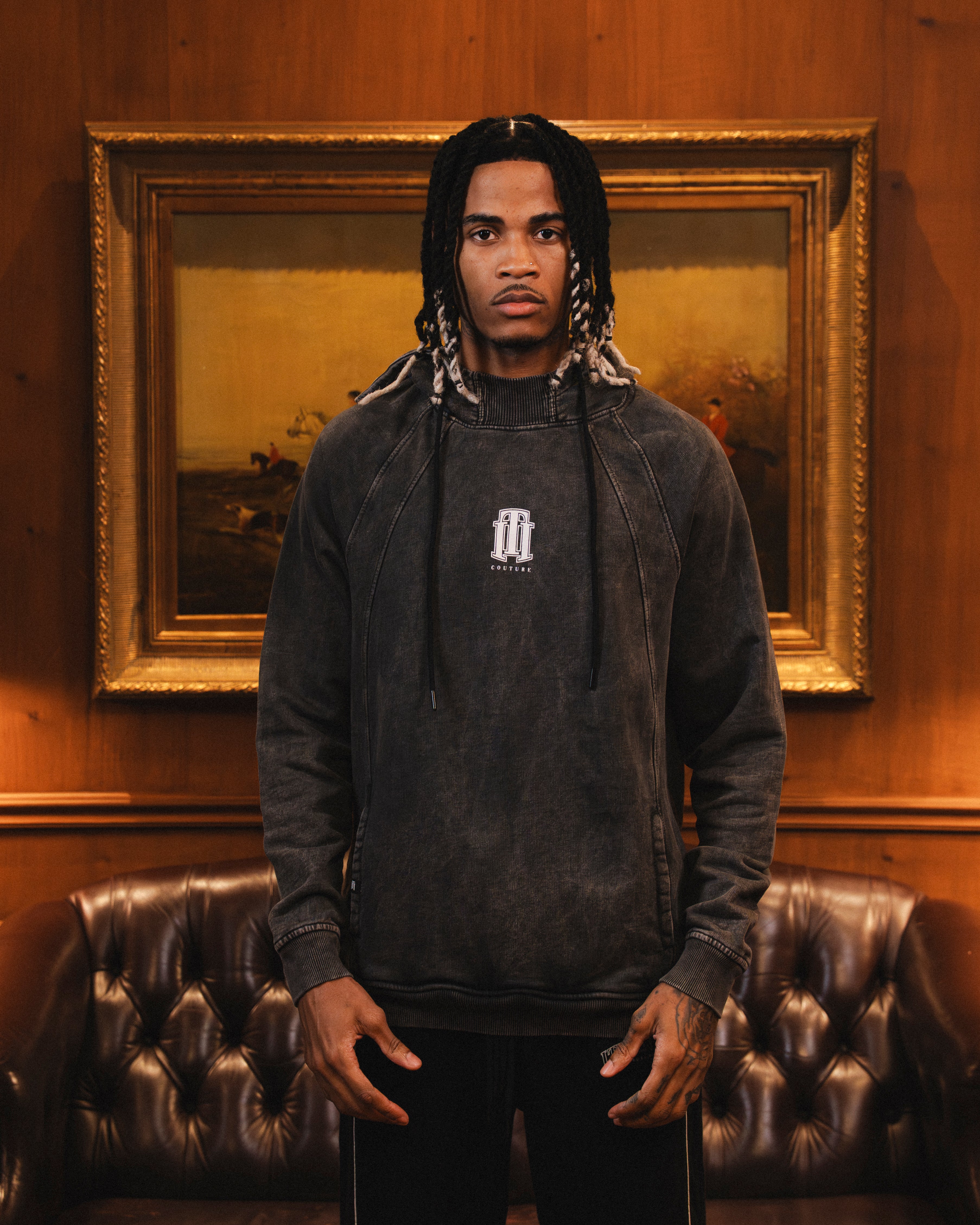Hoodie Acid Wash Off-Season Hombre